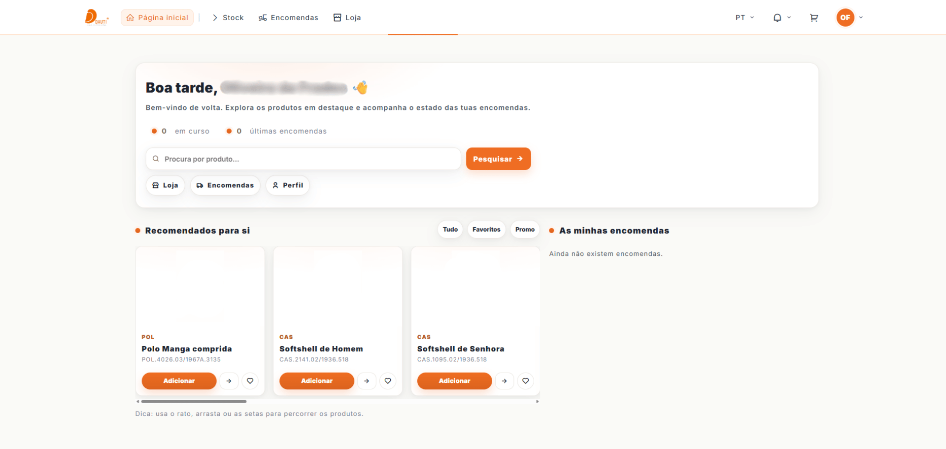 Stock em tempo real com alertas e tracking
